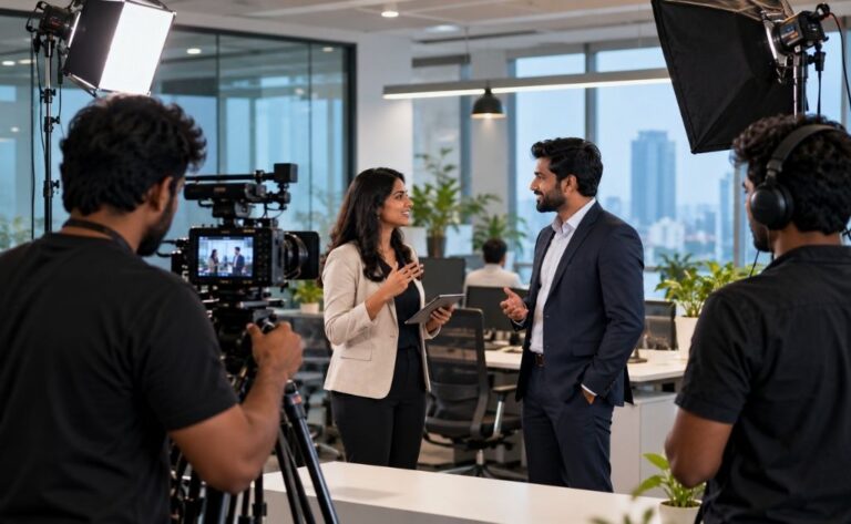 Corporate video production shoot in Chennai office
