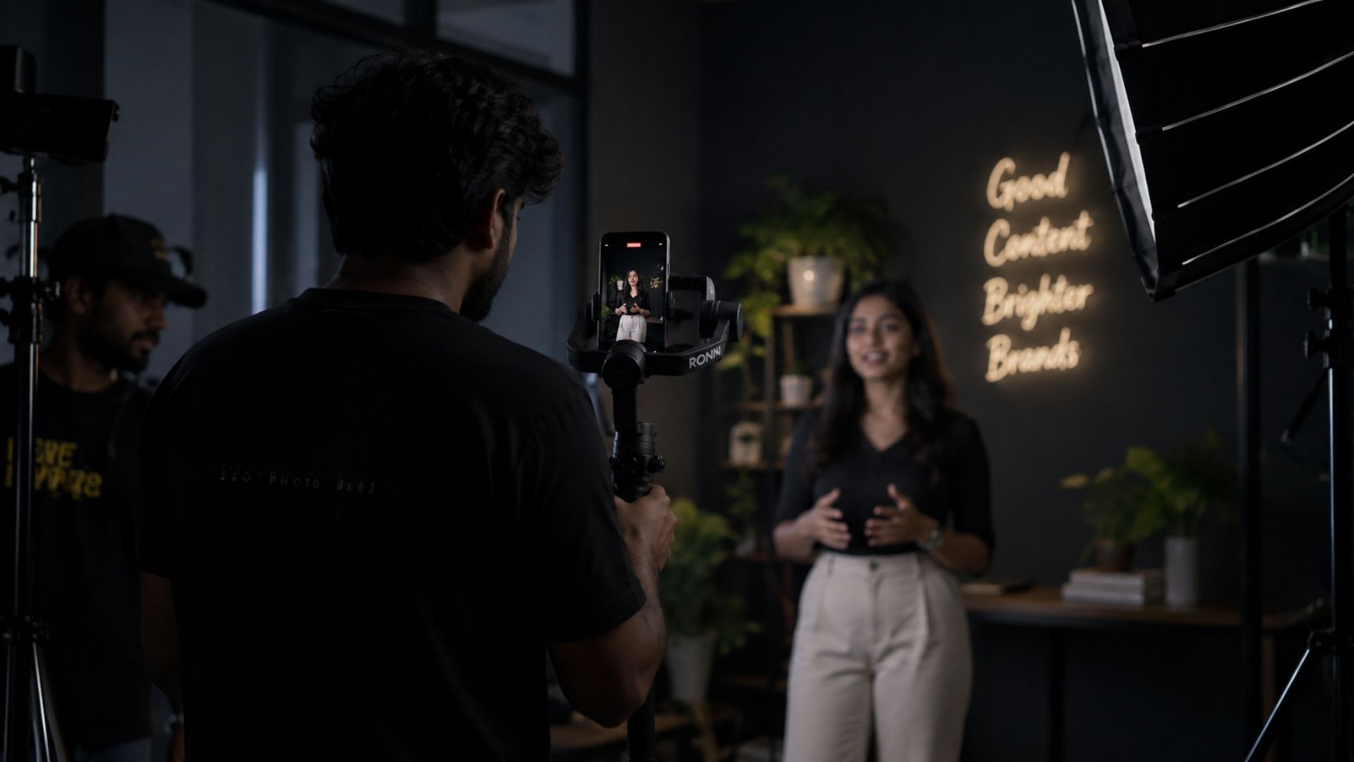 Instagram Reels production crew filming a vertical brand reel in Chennai