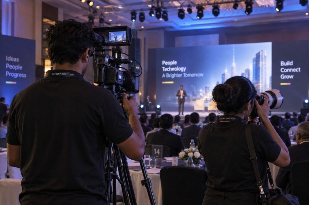 One Dot Direction event photography and videography crew on a corporate shoot in Chennai