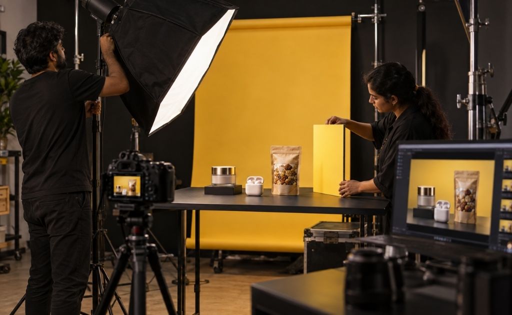 Product photography studio setup for eCommerce brands in Chennai